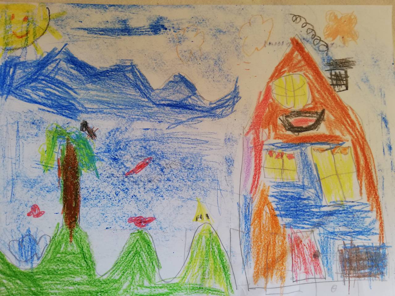 Las palomas, dibujo de Feliks Borzestowski (todos los derechos otorgados a la Fundación Orden de la Paz para el concurso Picasso Cuadros Sinfónicos en Málaga)